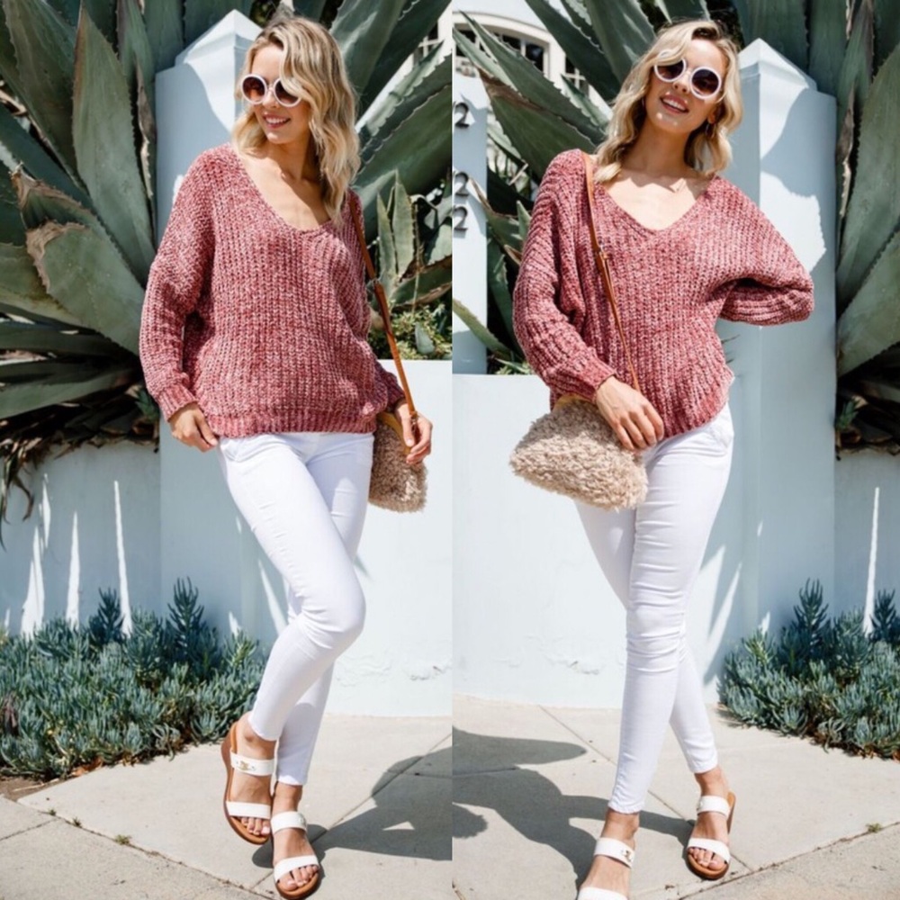 Rust Cozy Chenille Knitted Sweater - Picture 5 of 6